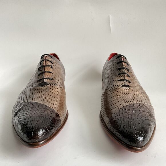 Melvin & Hamilton Leather Patchwork Point-toe Oxfords Brown Men 46 main image 7